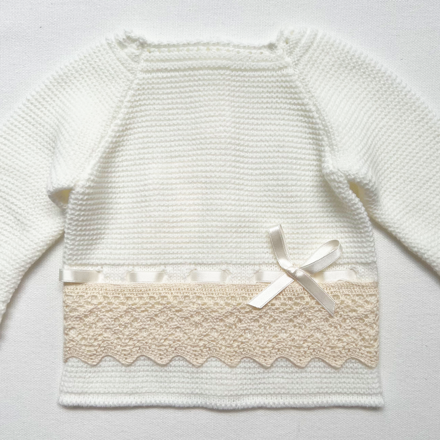 Lace Baby Knit Outfit (Beige)