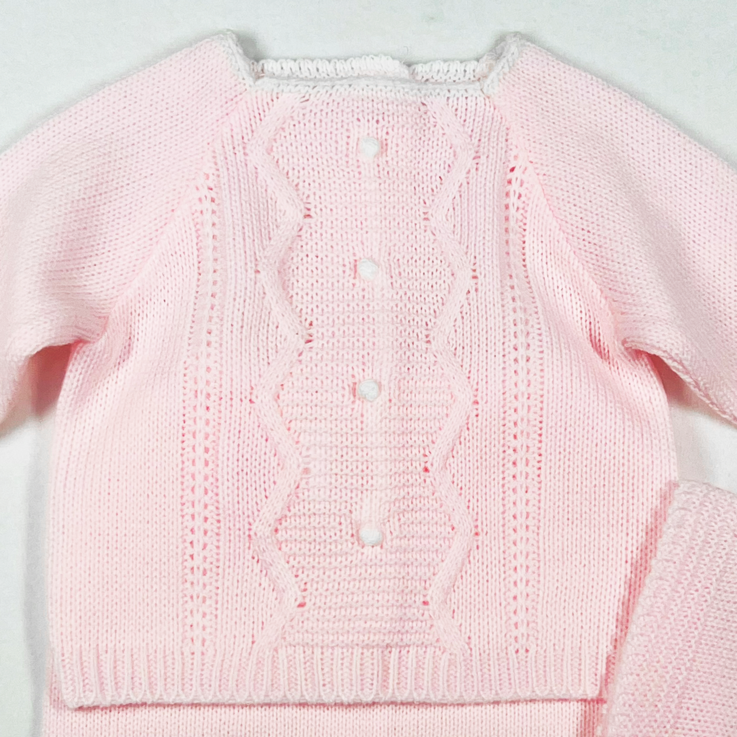 Newborn Baby Knit Outfit, ZigZag (Pink)