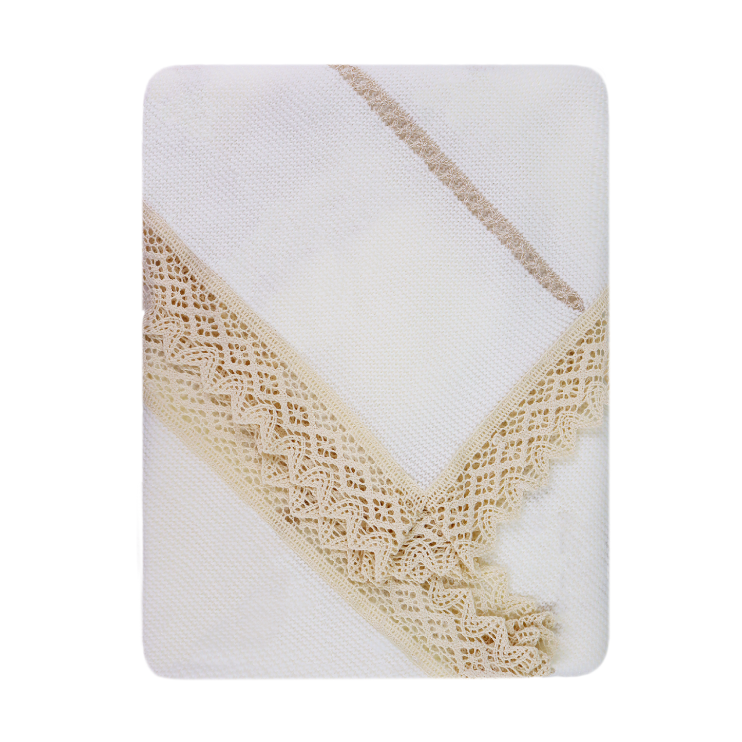 Lace Baby Knit Blanket (Beige)