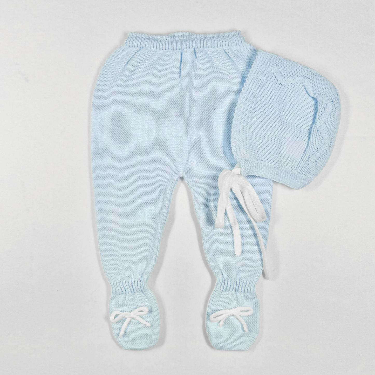 Newborn Baby Knit Outfit, ZigZag (Blue)