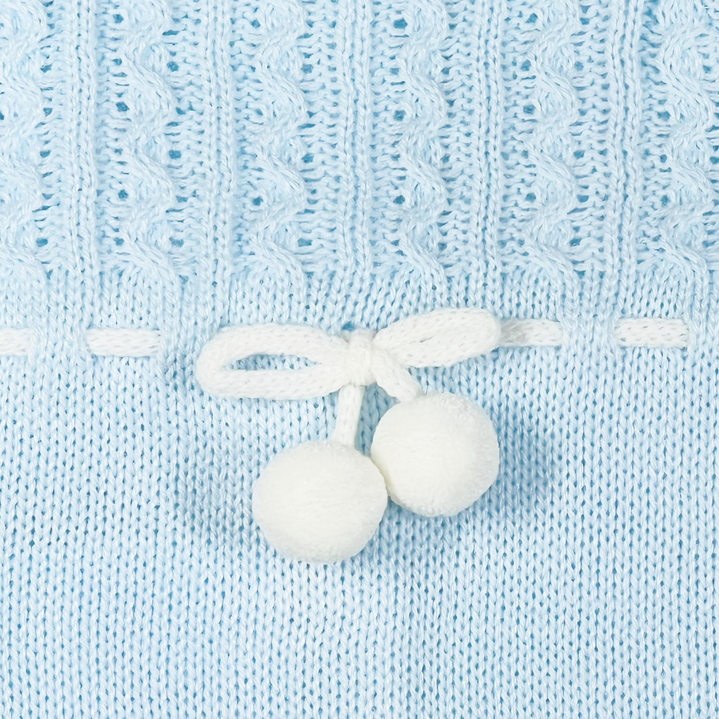Newborn Baby Knit Outfit, Pompoms (Blue)