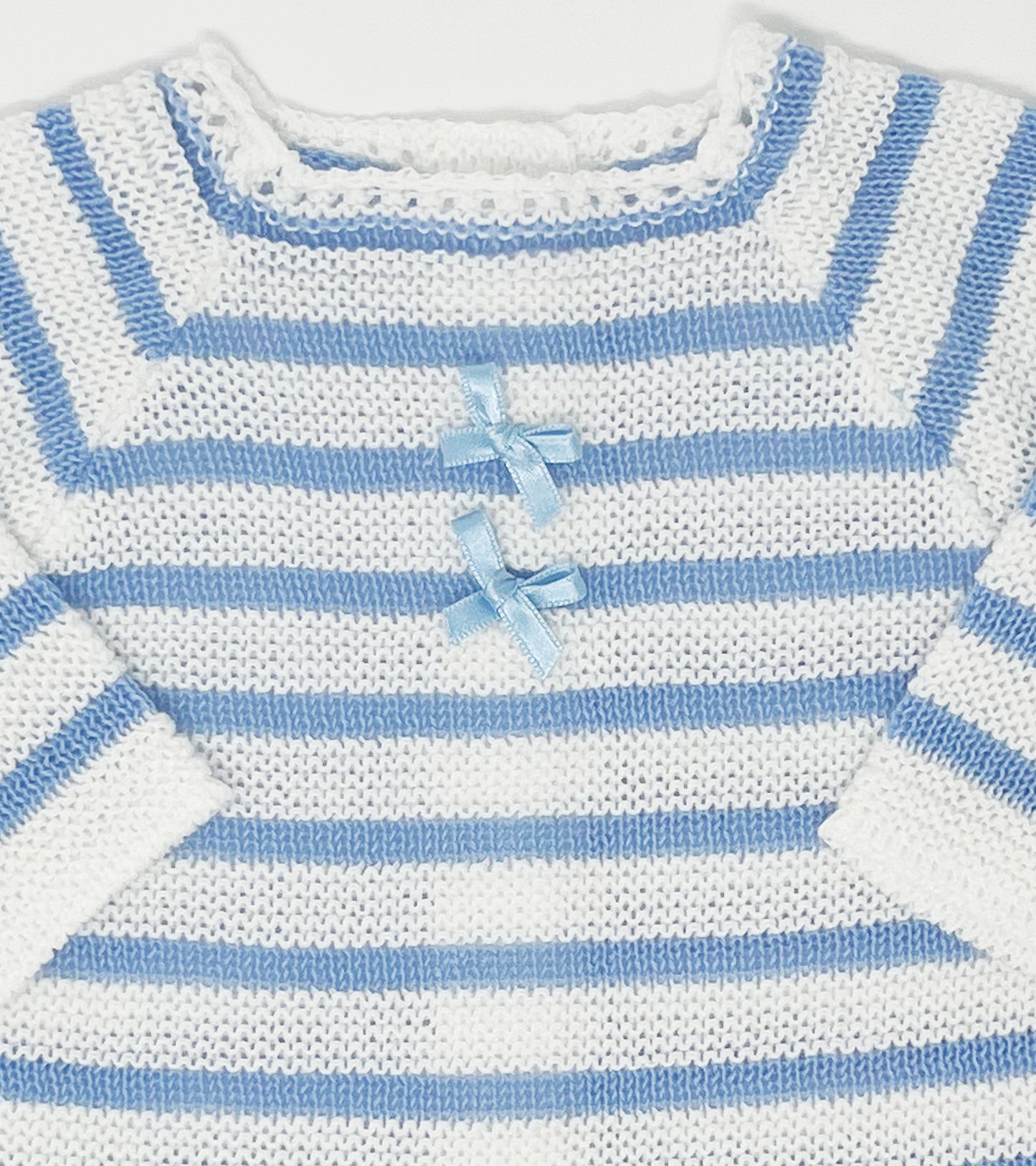 Baby Knitted Blue Striped Set