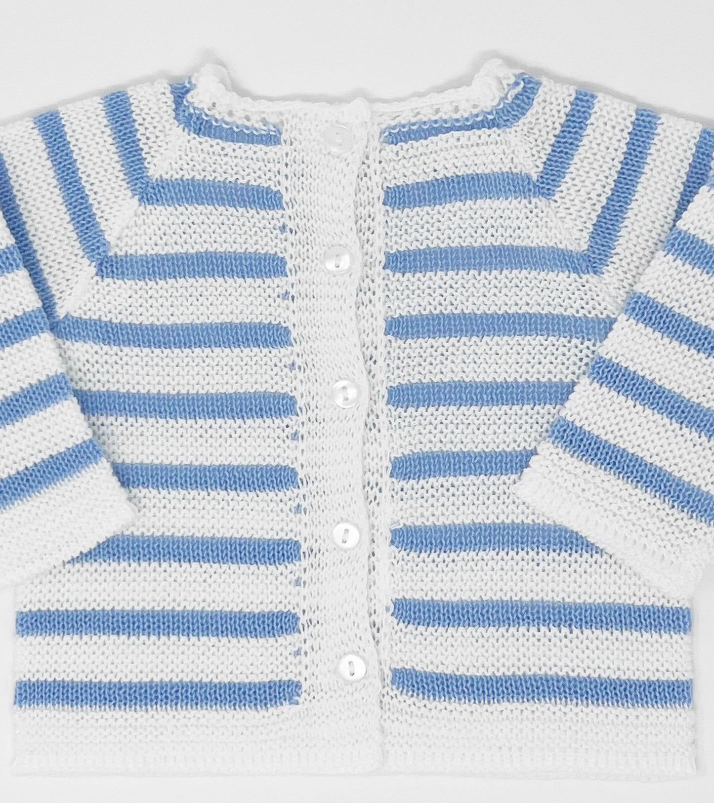 Baby Knitted Blue Striped Set
