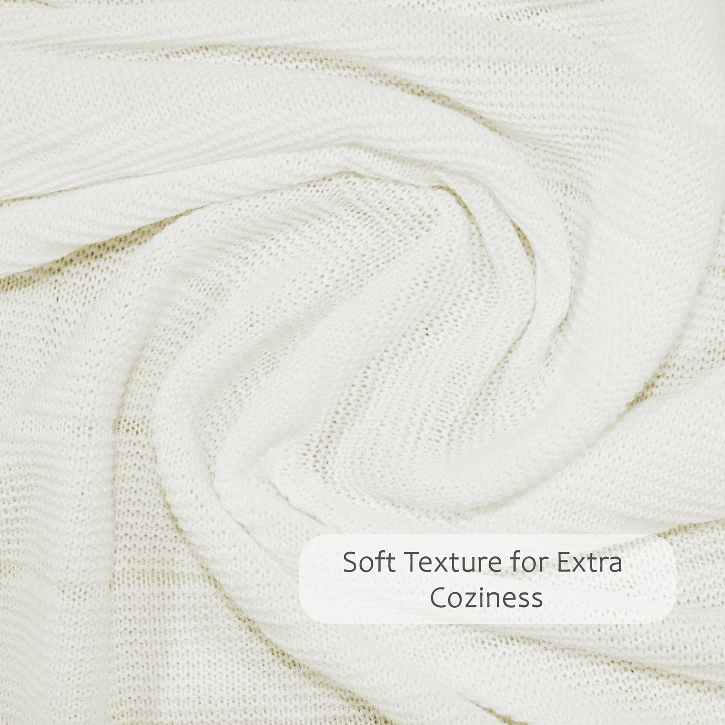 Newborn Baby Knit Blanket, Striped (Off-White)