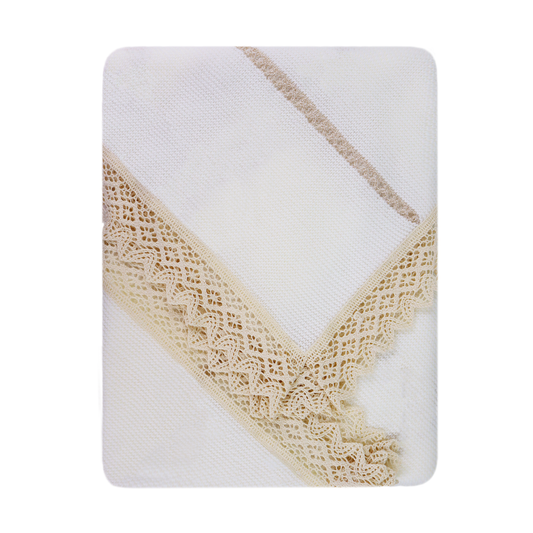 Lace Baby Knit Blanket (Beige)