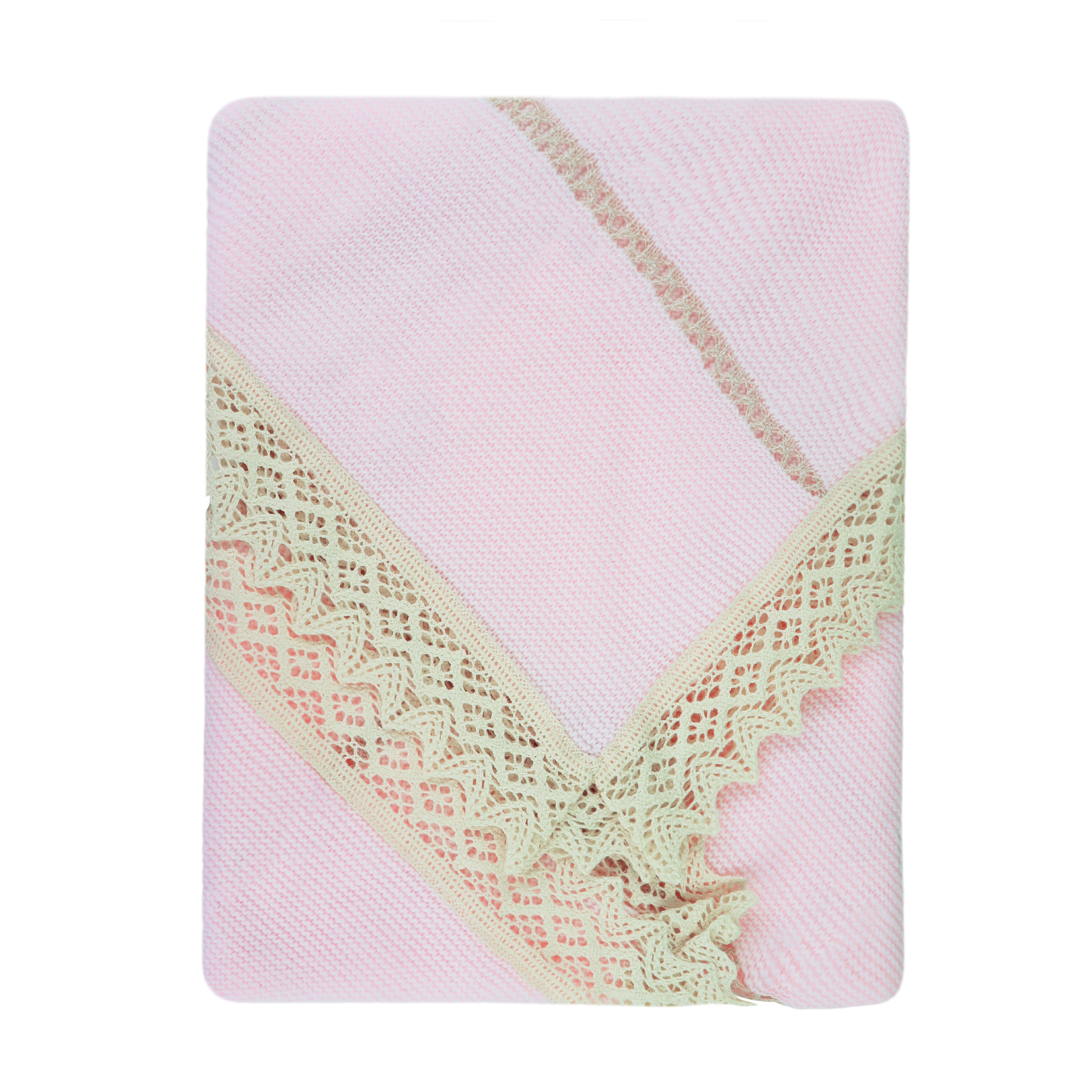 Lace Baby Knit Blanket (Pink)
