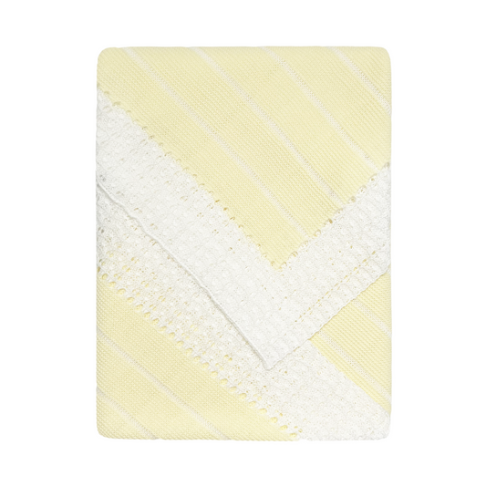 Striped Baby Knit Blanket (Yellow)