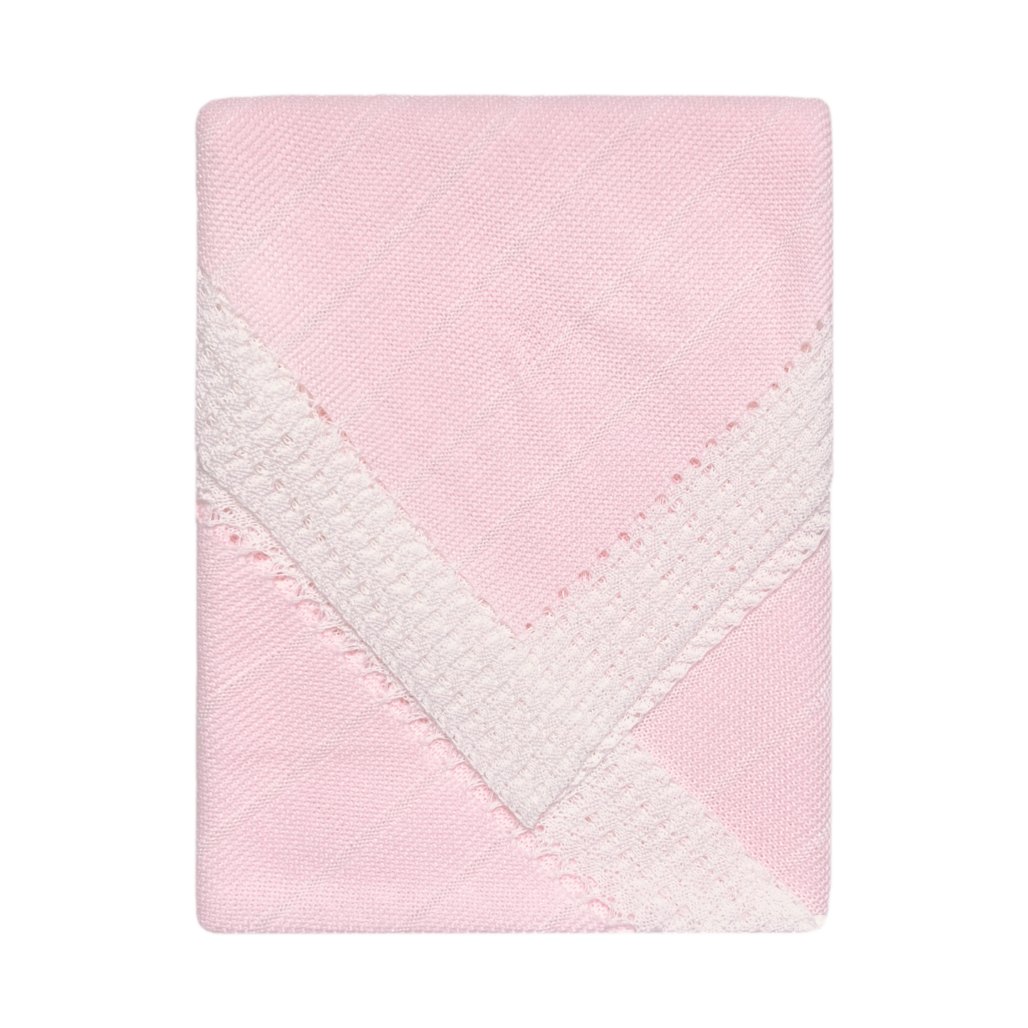 Striped Baby Knit Blanket (Light Pink)