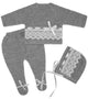 Newborn Baby Knit Outfit, Lace (Gray)