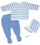 Striped Baby Knit Outfit (Blue)