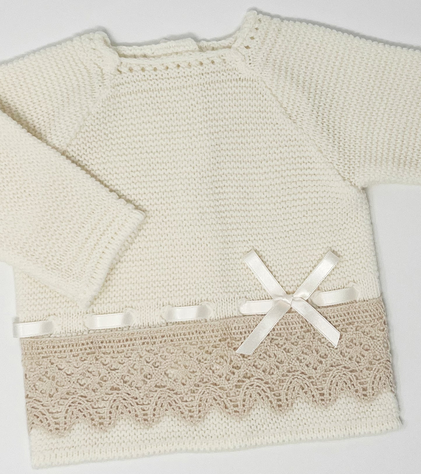 Baby Unisex Beige/Beige 3-Piece Knitted Set