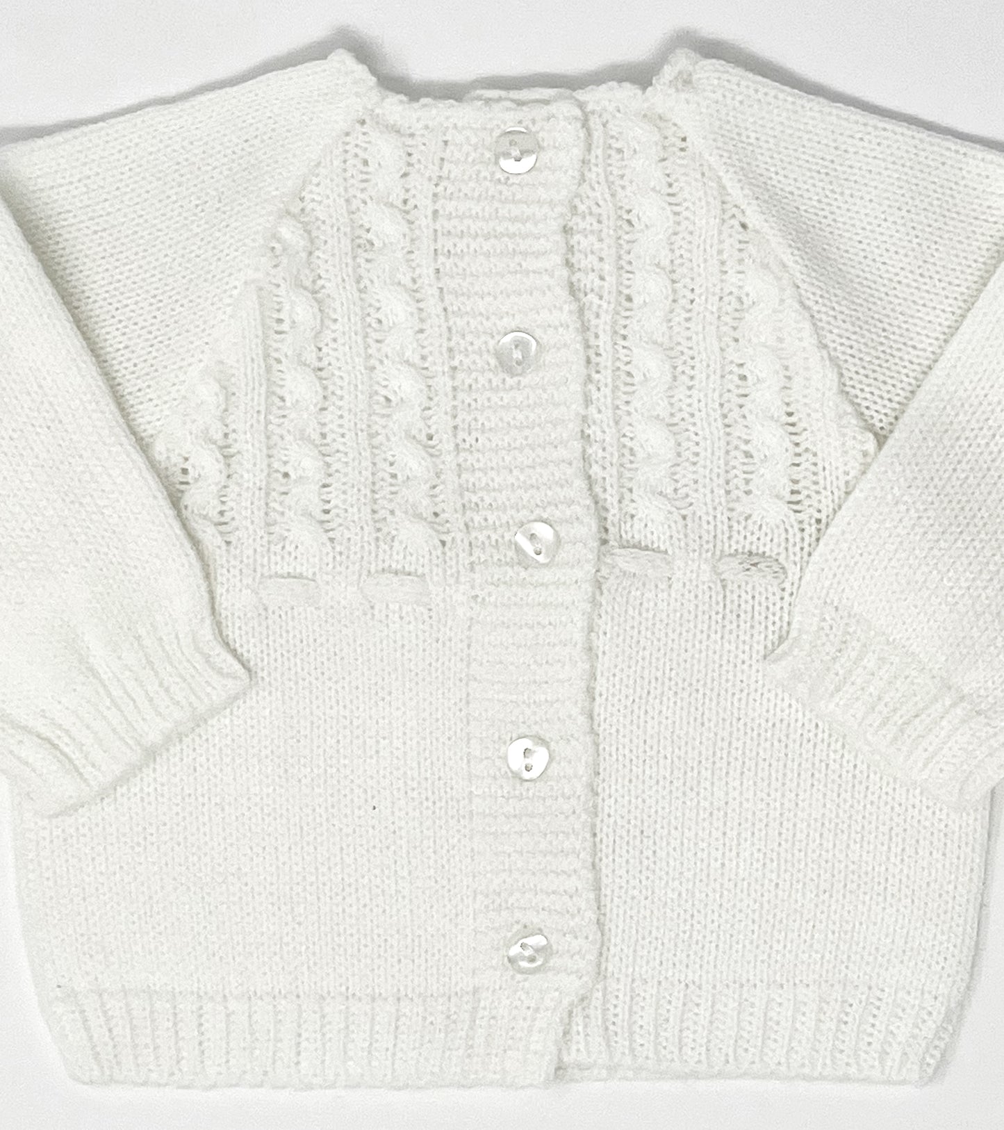 Baby Unisex Knitted Clothes with Pompoms, (Off-White)