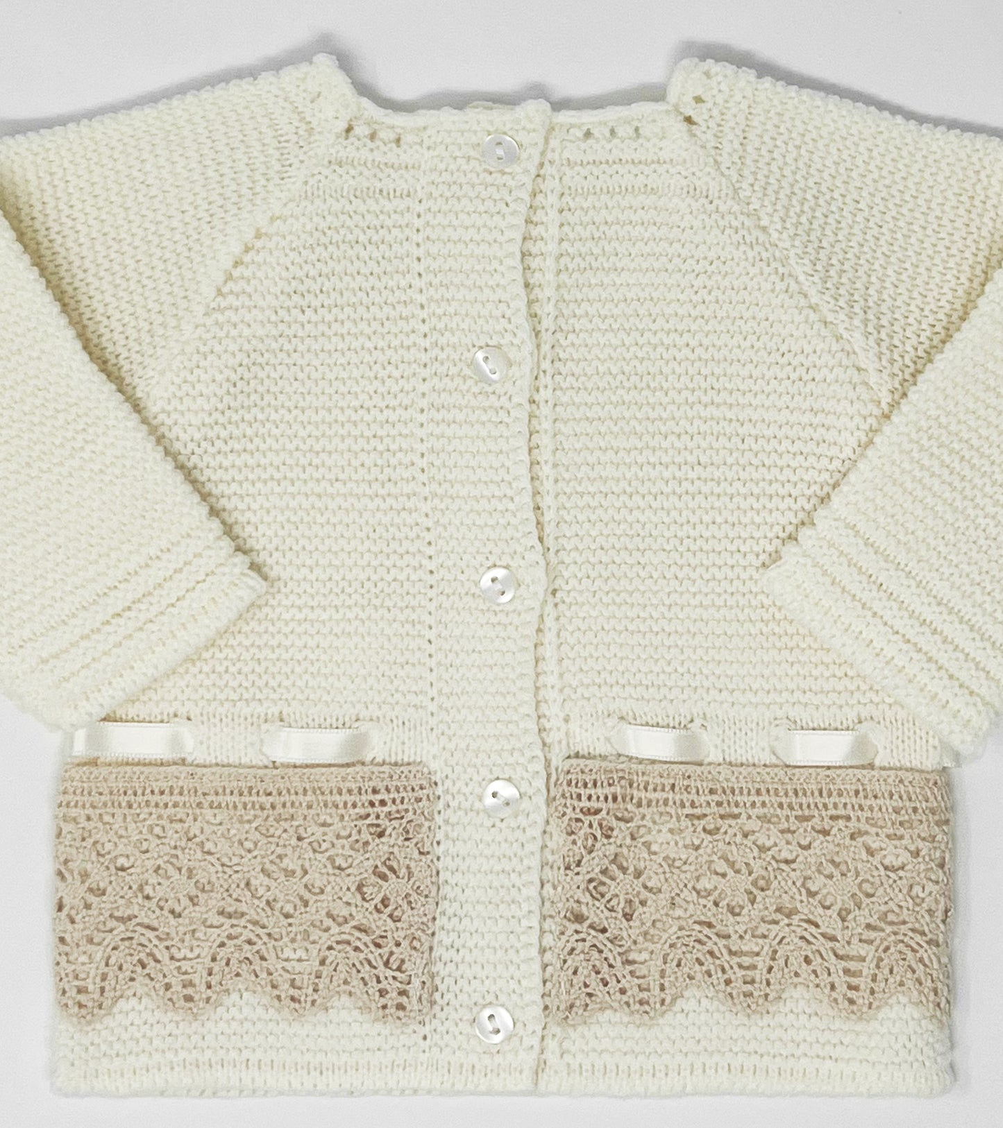 Baby Unisex Beige/Beige 3-Piece Knitted Set