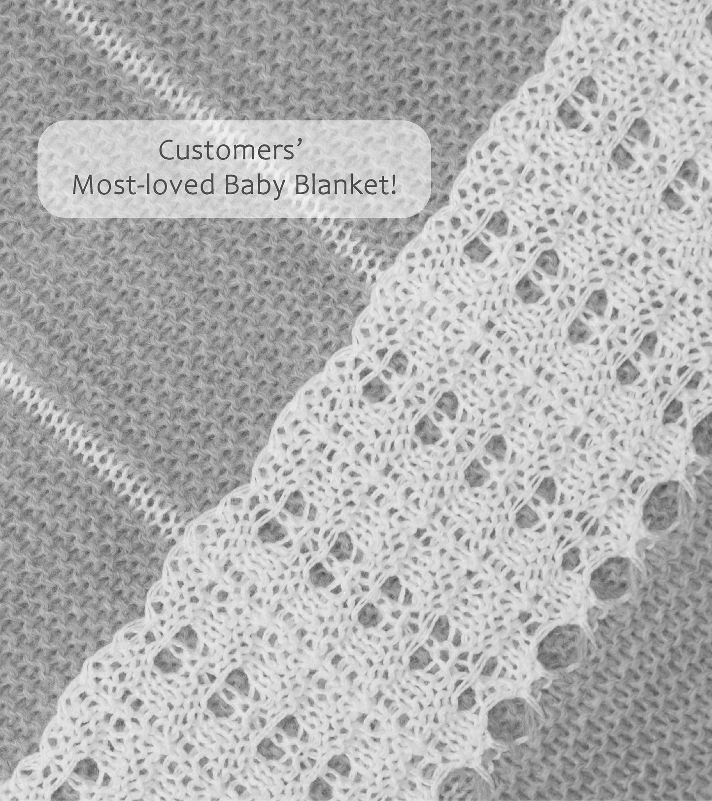 Baby Unixes Gray/White Knitted Blanket