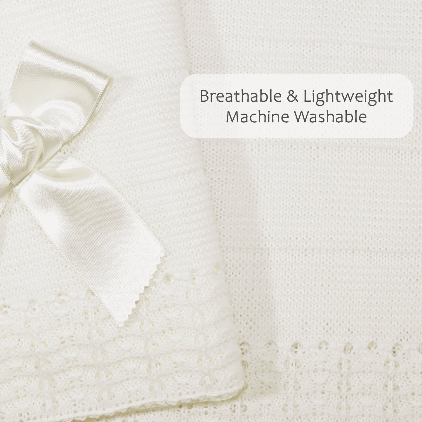 Baby Unisex Off-White Knitted Blanket