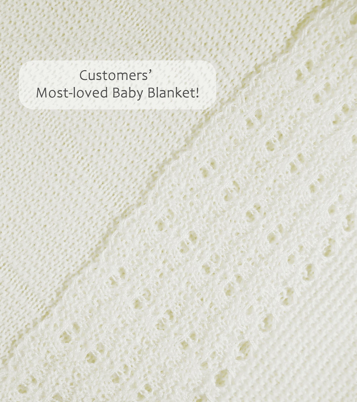 Baby Unisex Off-White Knitted Blanket