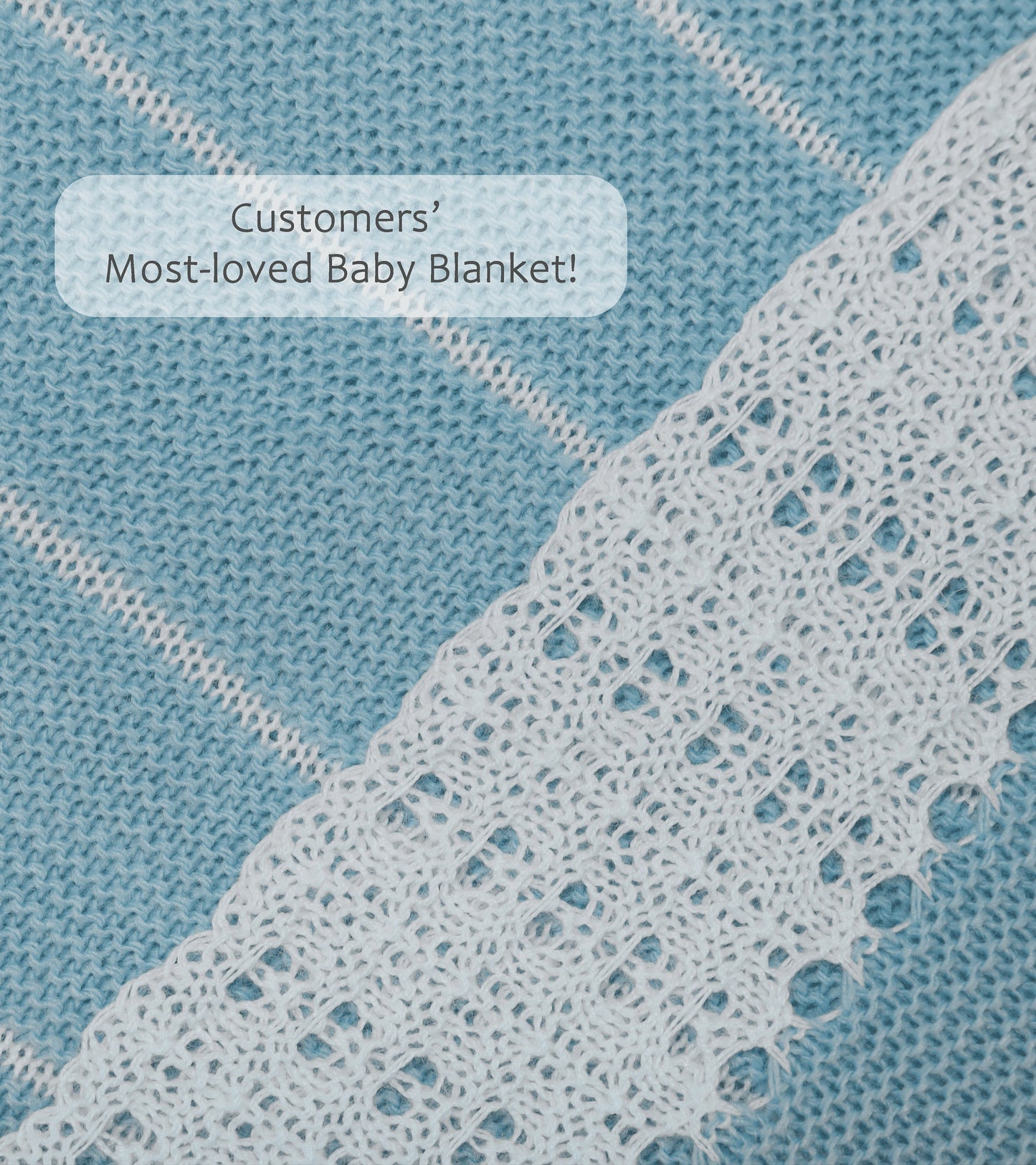 Baby Boys  Knitted Blanket, ( SeaBlue/White)